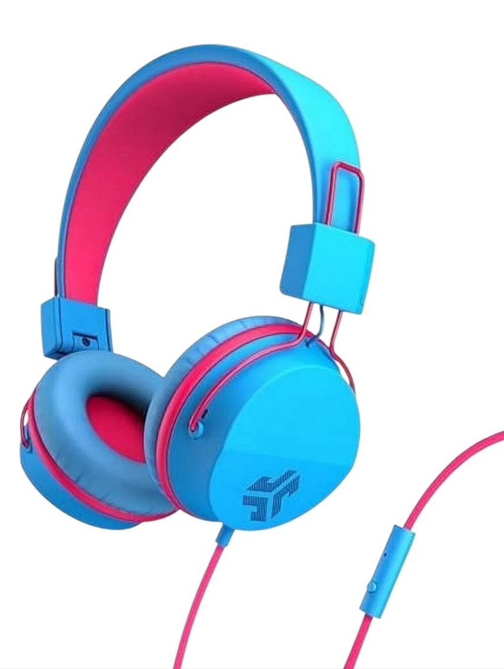 JLab Jbuddies Studio Wired On-Ear Folding Kids Headphones Blue & Pink